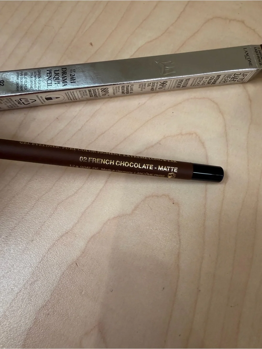 LANCOME 24H Drama Liqui-pencil Gel Eyeliner 12g/.042oz ~ #02 FRENCH CHOCOLATE